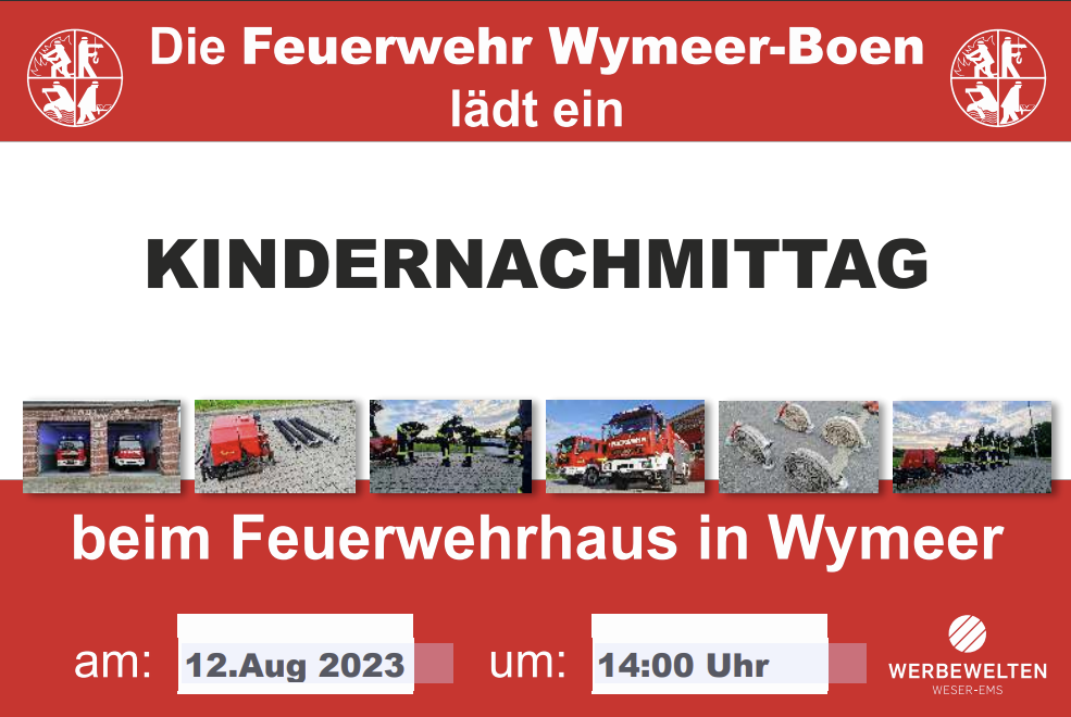Kindernachmittag beim Feuerwehrhaus in Wymeer